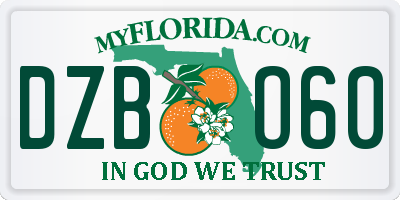FL license plate DZBO60
