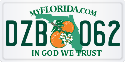 FL license plate DZBO62
