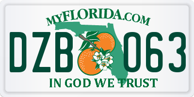 FL license plate DZBO63