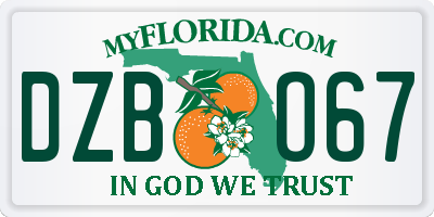 FL license plate DZBO67