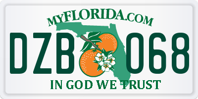 FL license plate DZBO68