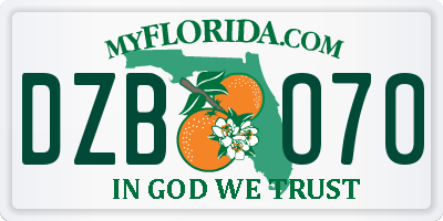 FL license plate DZBO70