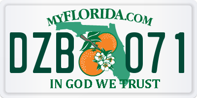 FL license plate DZBO71