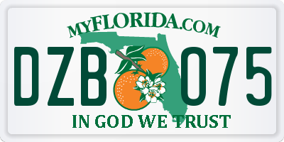 FL license plate DZBO75