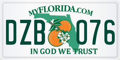 FL license plate DZBO76