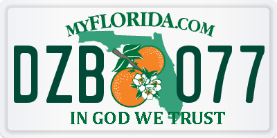 FL license plate DZBO77