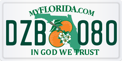 FL license plate DZBO80