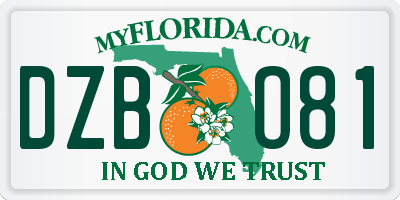 FL license plate DZBO81