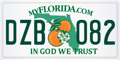 FL license plate DZBO82