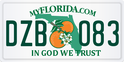 FL license plate DZBO83