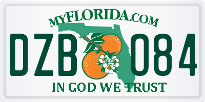 FL license plate DZBO84