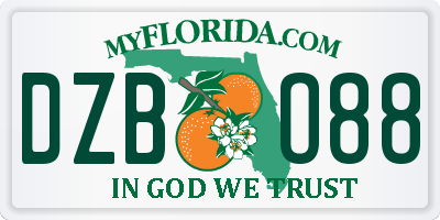 FL license plate DZBO88