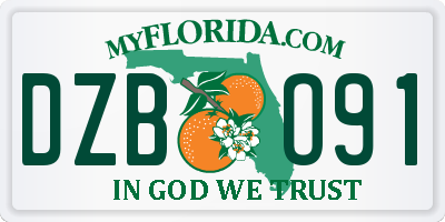 FL license plate DZBO91