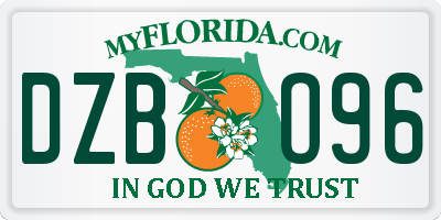 FL license plate DZBO96