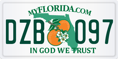 FL license plate DZBO97