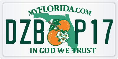 FL license plate DZBP17