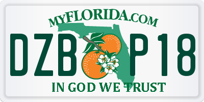 FL license plate DZBP18