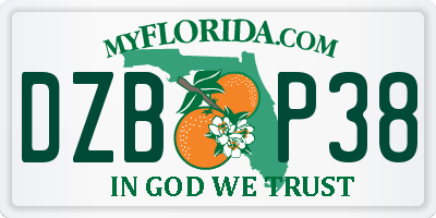 FL license plate DZBP38