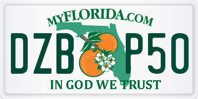 FL license plate DZBP50