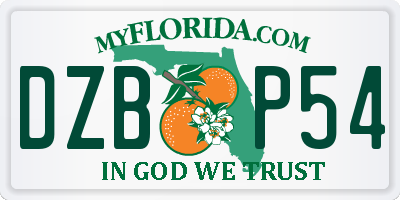 FL license plate DZBP54
