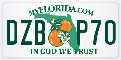 FL license plate DZBP70