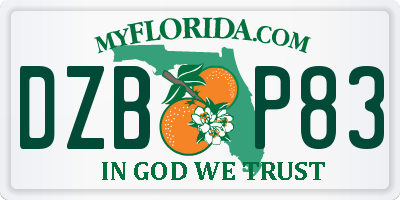 FL license plate DZBP83