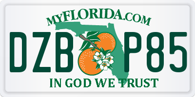 FL license plate DZBP85