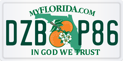 FL license plate DZBP86