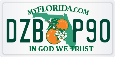 FL license plate DZBP90