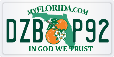 FL license plate DZBP92