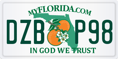 FL license plate DZBP98