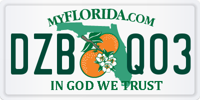 FL license plate DZBQ03