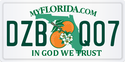 FL license plate DZBQ07