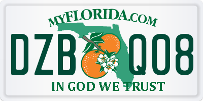 FL license plate DZBQ08