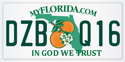 FL license plate DZBQ16
