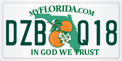 FL license plate DZBQ18