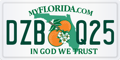 FL license plate DZBQ25