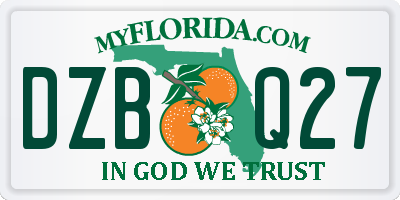 FL license plate DZBQ27