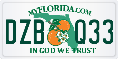 FL license plate DZBQ33
