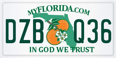FL license plate DZBQ36