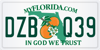 FL license plate DZBQ39