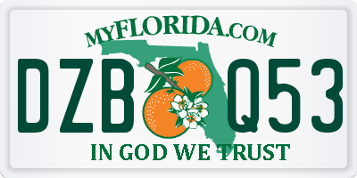 FL license plate DZBQ53