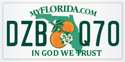 FL license plate DZBQ70