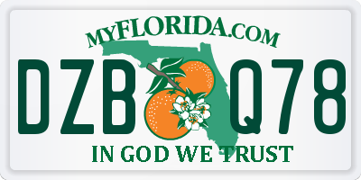 FL license plate DZBQ78
