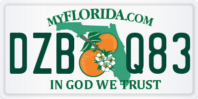 FL license plate DZBQ83