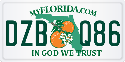 FL license plate DZBQ86