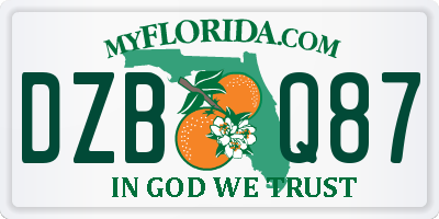 FL license plate DZBQ87