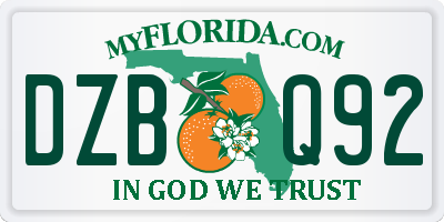 FL license plate DZBQ92