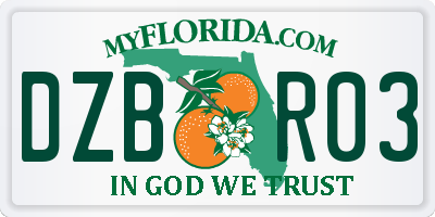FL license plate DZBR03