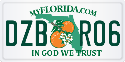 FL license plate DZBR06